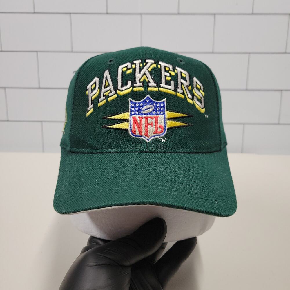 Vintage Green Bay Packers Spike Wool Blend Snapback Hat Logo Athletic NFL